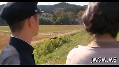 elderly japanese honey heads stripped and gets floppy hooters toyed