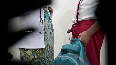 girl doctor is checking a university college girl hard-on