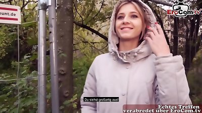 EroCom tryst - German college girl public pick up and outdoor tear up audition POV