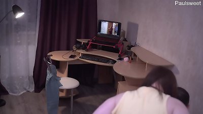 The best ffm without cuckold on a girl! strap-on damsel and expensive slobber-filled